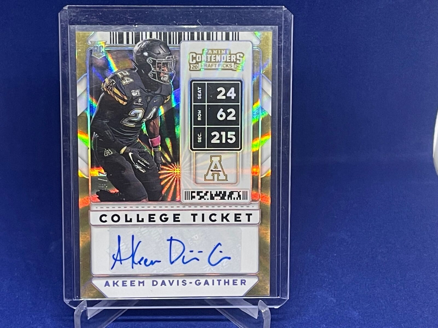 AKEEM DAVIS-GAITHER 2020 PANINI CONTENDERS FAME COLLEGE TICKET AUTO RC #D 2/5