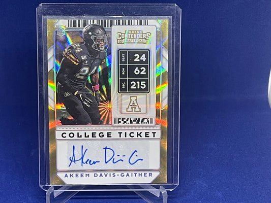 AKEEM DAVIS-GAITHER 2020 PANINI CONTENDERS FAME COLLEGE TICKET AUTO RC #D 2/5