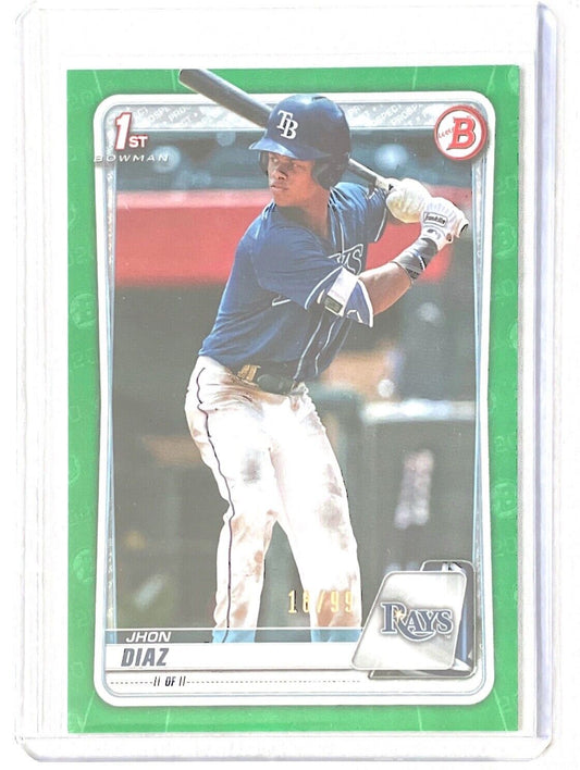 JHON DIAZ 2020 BOWMAN PAPER 1ST PROSPECT GREEN #D 18/99