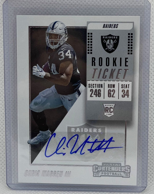 CHRIS WARREN III 2018 PANINI CONTENDERS ROOKIE TICKET AUTO RC #167