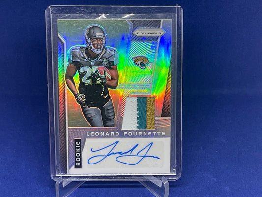 LEONARD FOURNETTE 2017 PANINI PRIZM RPA 3 CLR PATCH AUTO RC #D 75/99