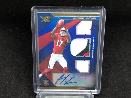 HAKEEM BUTLER 2019 PANINI XR BLUE TRIPLE 3 CLR PATCH JERSEY AUTO RC #D 11/49