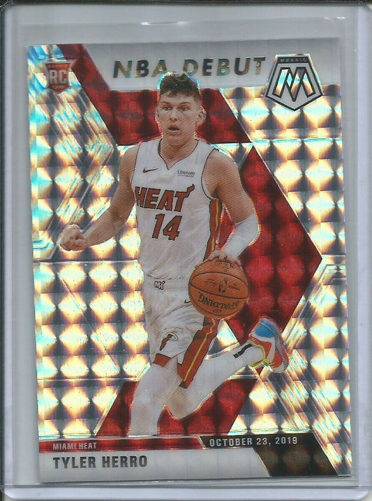 TYLER HERRO 2019-20 PANINI MOSAIC NBA DEBUT SILVER WAVE PRIZM ROOKIE RC #280