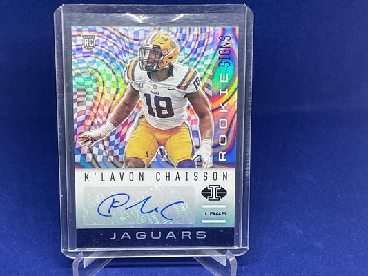 K'LAVON CHAISSON 2020 PANINI ILLUSIONS BLUE AUTOGRAPH ROOKIE AUTO RC #D 45/99