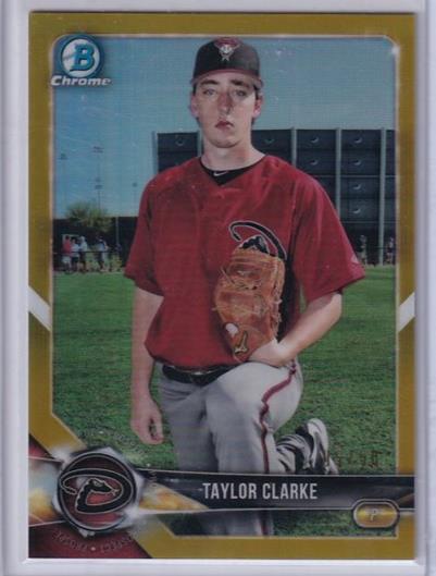 TAYLOR CLARKE 2018 BOWMAN CHROME PROSPECT GOLD REFRACTOR #D 05/50