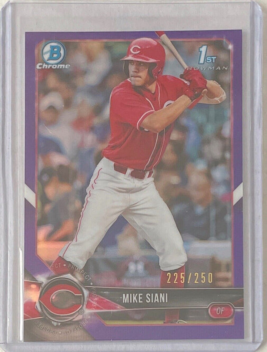 MIKE SIANI 2018 BOWMAN CHROME 1ST PROSPECT PURPLE REFRACTOR #D 225/250