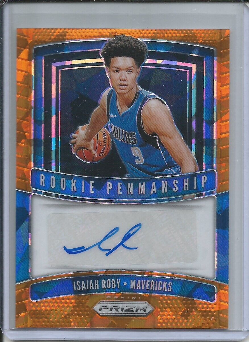 ISAIAH ROBY 2019-20 PANINI PRIZM ROOKIE PENMANSHIP AUTO ORANGE ICE PRIZM RC