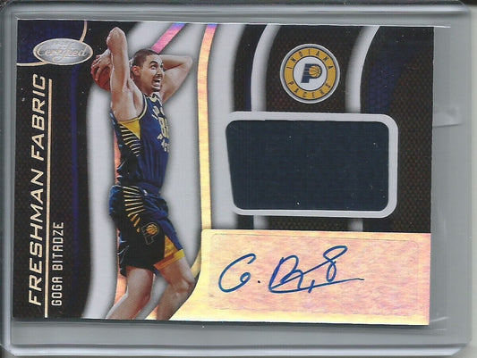 GOGA BITADZE 2019-20 PANINI CERTIFIED FRESHMAN FABRIC JERSEY AUTO ROOKIE RC