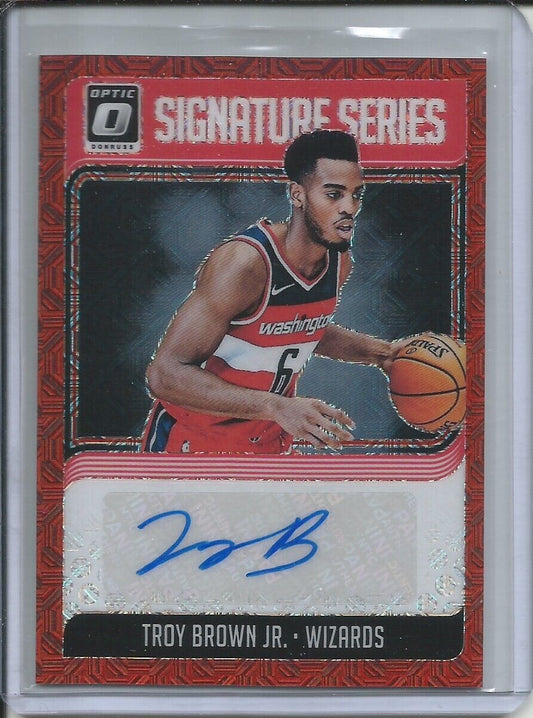 TROY BROWN JR 2018-19 OPTIC SIGNATURE SERIES RED CHOICE HOLO PRIZM AUTO RC