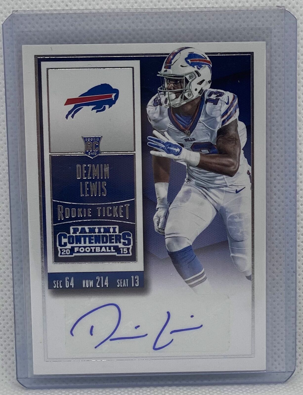 DEZMIN LEWIS 2015 CONTENDERS ROOKIE TICKET SP VARIATION AUTO RC #134