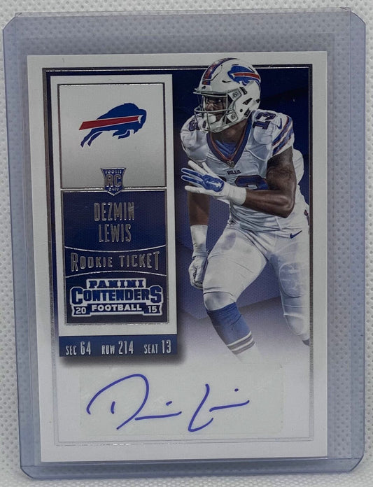 DEZMIN LEWIS 2015 CONTENDERS ROOKIE TICKET SP VARIATION AUTO RC #134
