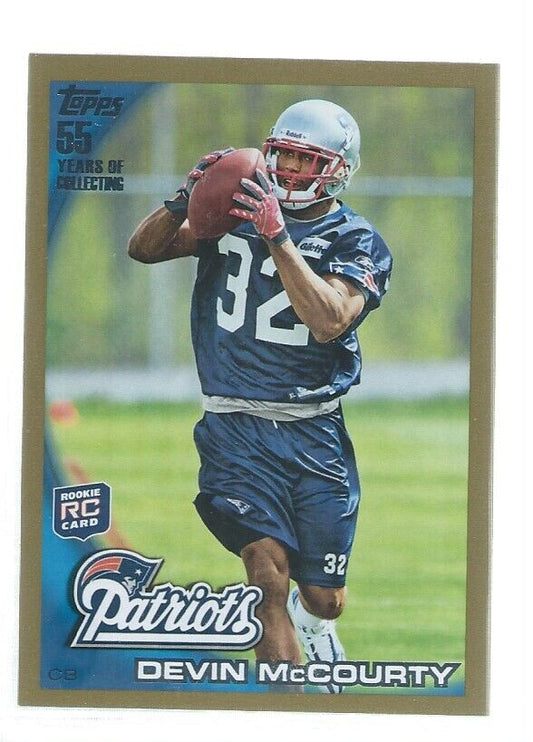 DEVIN MCCOURTY 2010 TOPPS GOLD 55 YEARS OF COLLECTING ROOKIE RC #D 1555/2010