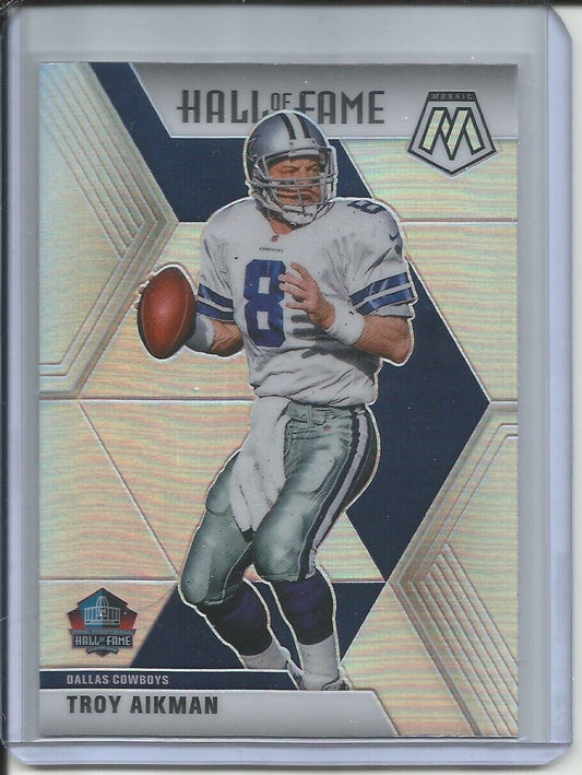 TROY AIKMAN 2019-20 PANINI MOSAIC SILVER PRIZM HALL OF FAME COWBOYS