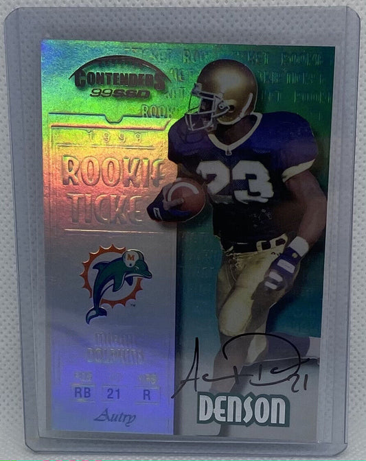 AUTRY DENSON 1999 CONTENDERS ROOKIE TICKET ON CARD AUTO RC #173