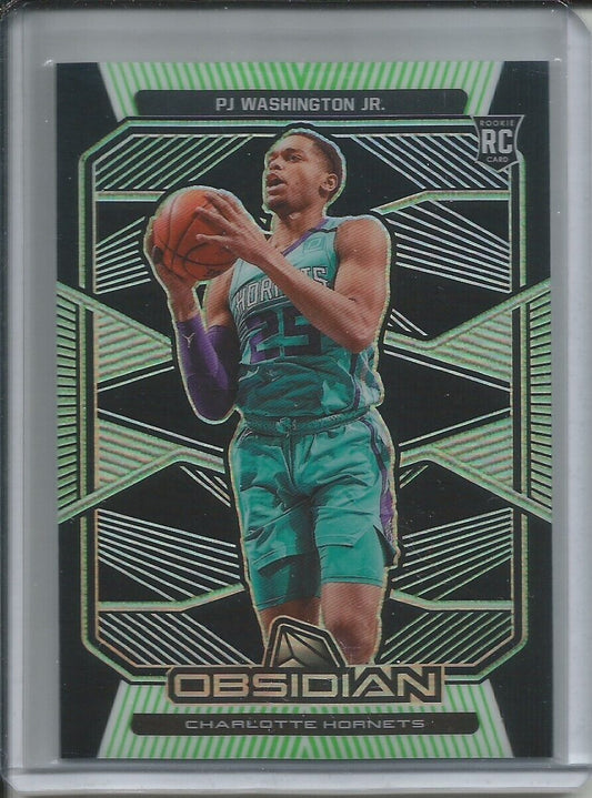 PJ WASHINGTON JR 2019-20 PANINI OBSIDIAN GREEN ELECTRIC ETCH #D 07/25 ROOKIE RC