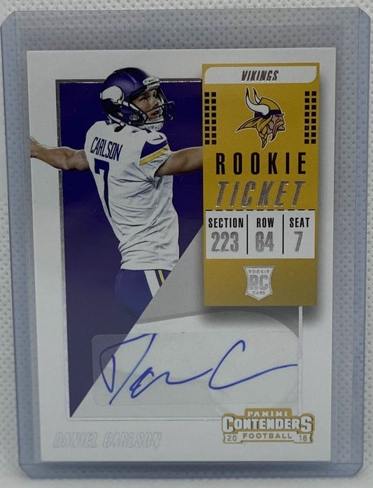 DANIEL CARLSON 2018 CONTENDERS ROOKIE TICKET SP VARIATION AUTO RC #317