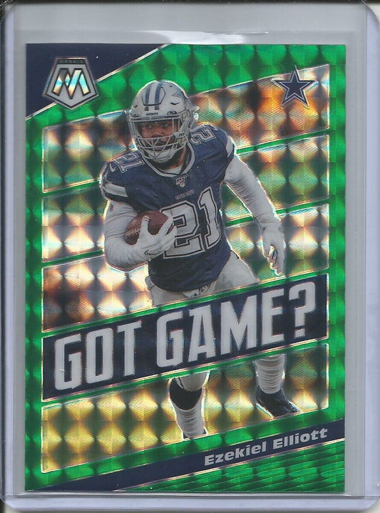 EZEKIEL ELLIOTT 2019-20 PANINI MOSAIC GOT GAME? GREEN PRIZM COWBOYS
