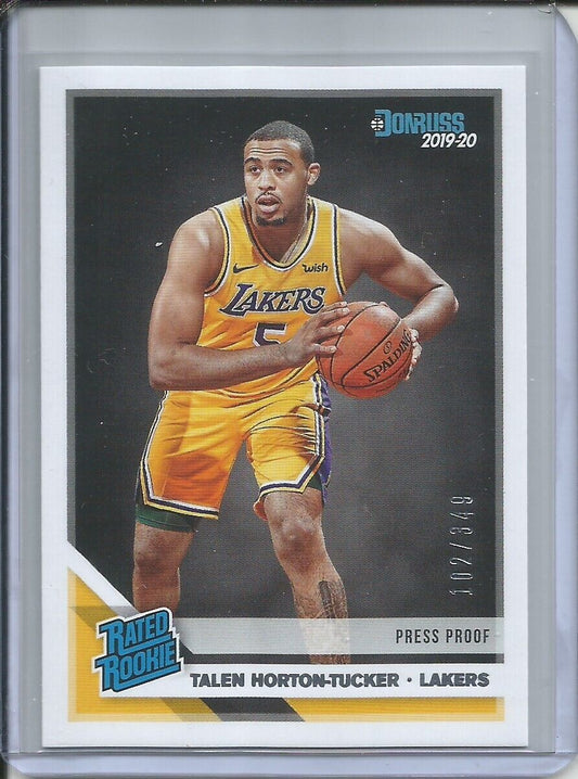 TALEN HORTON-TUCKER 2019-20 DONRUSS RATED ROOKIE PRESS PROOF RC #D 102/349