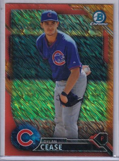 DYLAN CEASE 2016 BOWMAN CHROME PROSPECT ORANGE SHIMMER REFRACTOR BCP171