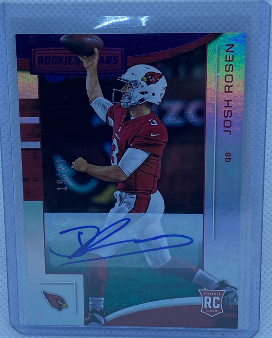 JOSH ROSEN 2018 PANINI ROOKIE & STARS LONGEVITY PURPLE AUTO RC #D 19/25