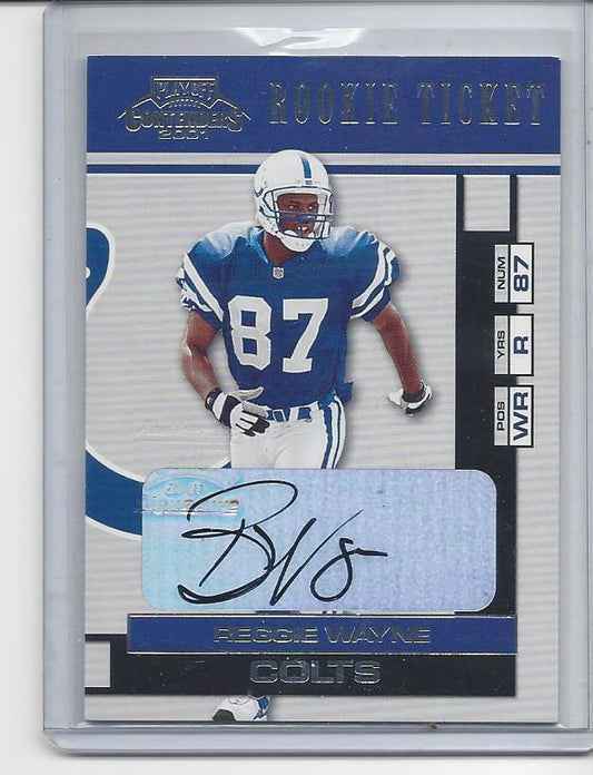 REGGIE WAYNE 2001 PLAYOFF CONTENDERS COLTS ROOKIE TICKET TRUE RC AUTO #166