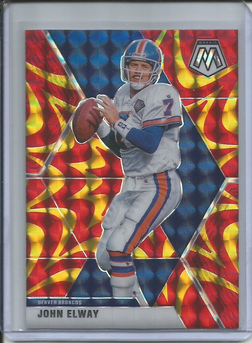 JOHN ELWAY 2019-20 PANINI MOSAIC REACTIVE GOLD PRIZM BRONCOS