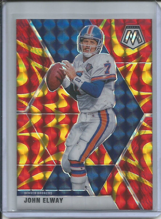JOHN ELWAY 2019-20 PANINI MOSAIC REACTIVE GOLD PRIZM BRONCOS