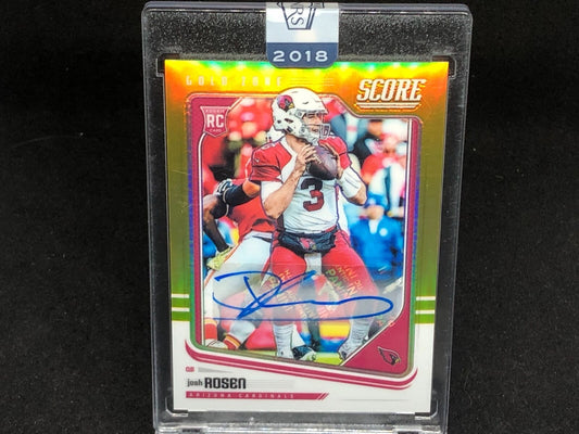 JOSH ROSEN 2018 PANINI HONORS SCORE GOLD ZONE AUTO RC #D 7/25