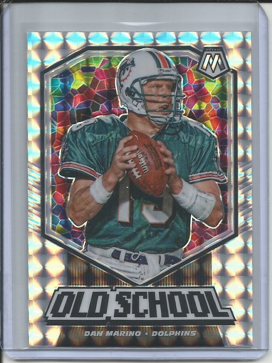 DAN MARINO 2019-20 PANINI MOSAIC OLD SCHOOL SILVER MOSAIC PRIZM DOLPHINS