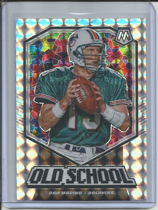 DAN MARINO 2019-20 PANINI MOSAIC OLD SCHOOL SILVER MOSAIC PRIZM DOLPHINS