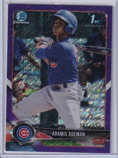 ARAMIS ADEMAN 2018 BOWMAN CHROME 1ST PURPLE SHIMMER REFRACTOR PROSPECT #D /655