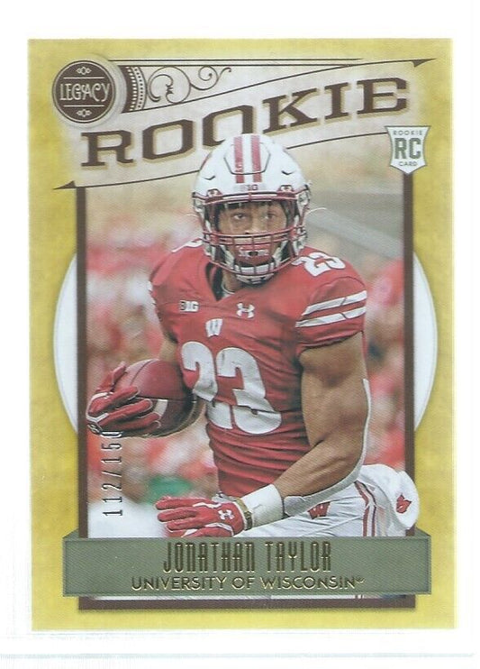 JONATHAN TAYLOR 2020 PANINI LEGACY ROOKIE YELLOW RC #D 112/150