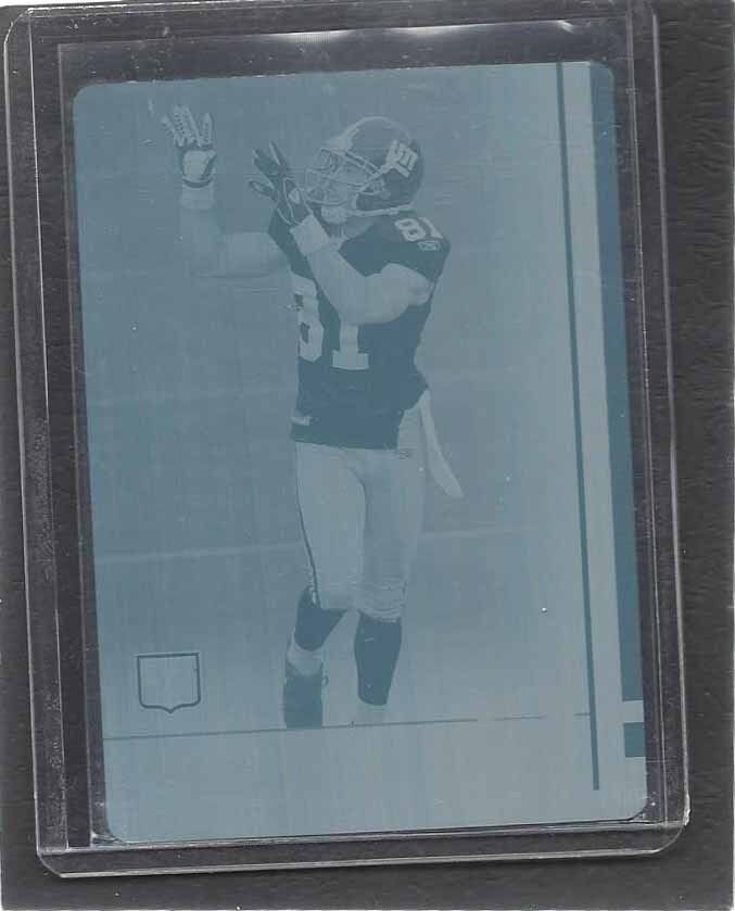 HAKEEM NICKS 2009 TOPPS FINEST CYAN PRINTING PLATE ROOKIE RC #D 1/1
