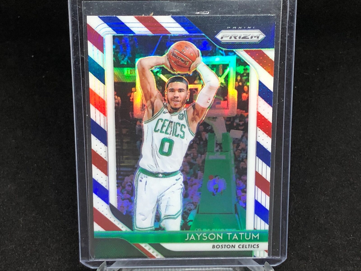 JAYSON TATUM 2018-19 PANINI PRIZM RED WHITE BLUE PRIZMS # 118