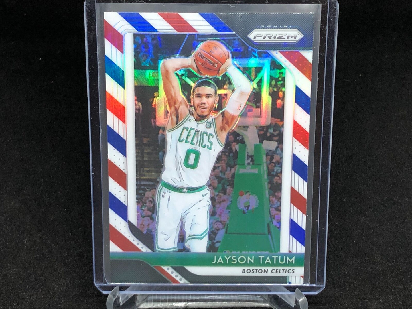 JAYSON TATUM 2018-19 PANINI PRIZM RED WHITE BLUE PRIZMS # 118