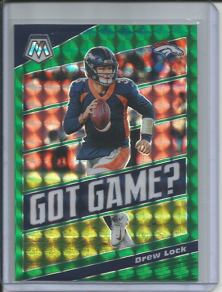 DREW LOCK 2019-20 PANINI MOSAIC GOT GAME? GREEN PRIZM BRONCOS
