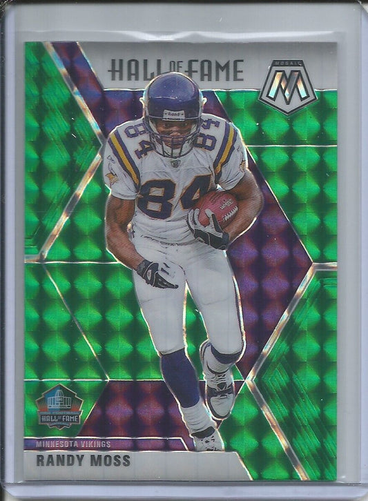 RANDY MOSS 2019-20 PANINI MOSAIC HALL OF FAME GREEN PRIZM VIKINGS