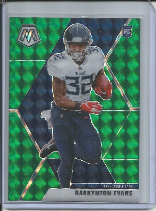 DARRYNTON EVANS 2019-20 PANINI MOSAIC GREEN PRIZM ROOKIE RC TITANS
