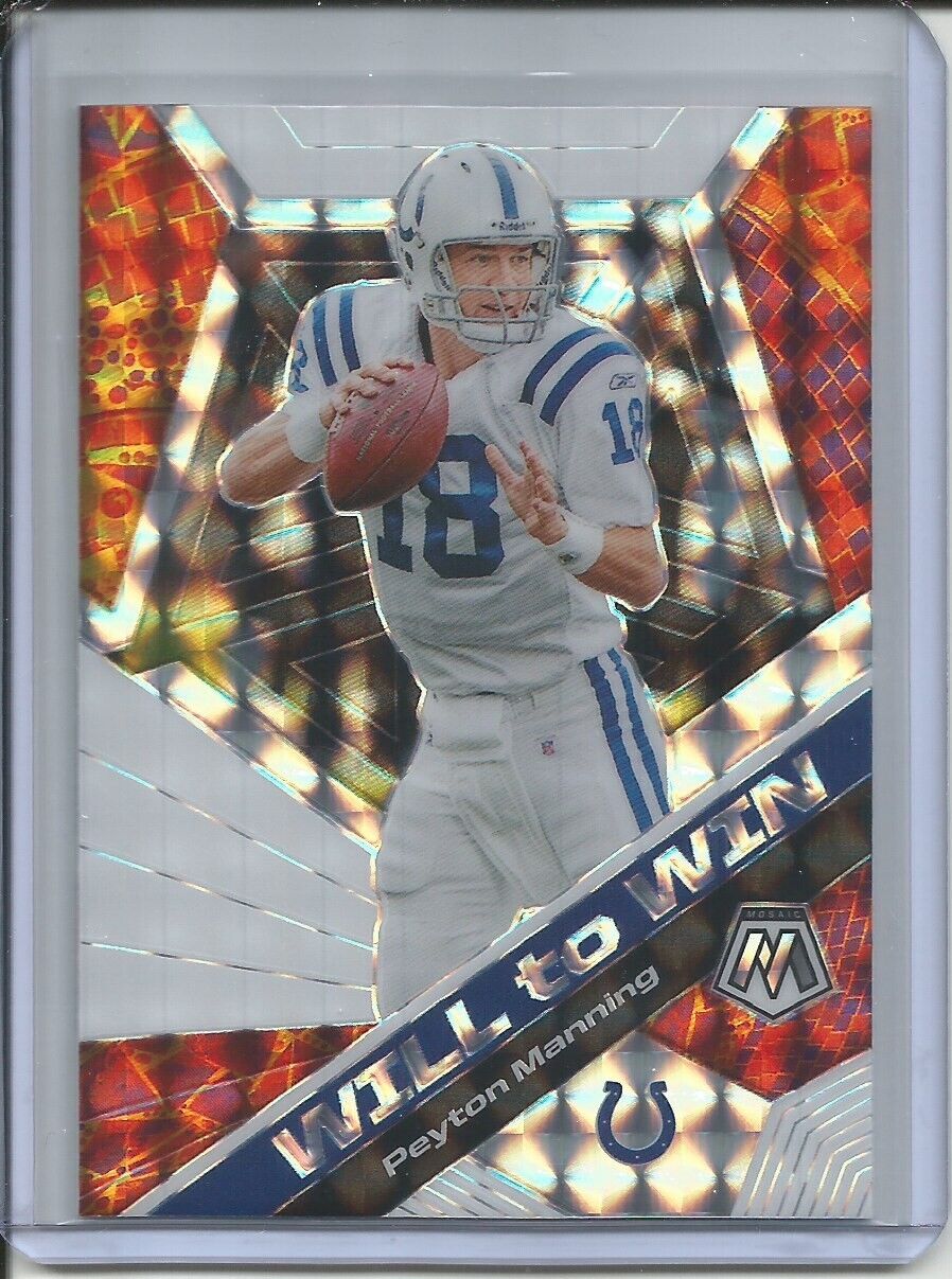 PEYTON MANNING 2019-20 PANINI MOSAIC WILL TO WIN SILVER MOSAIC PRIZM COLTS