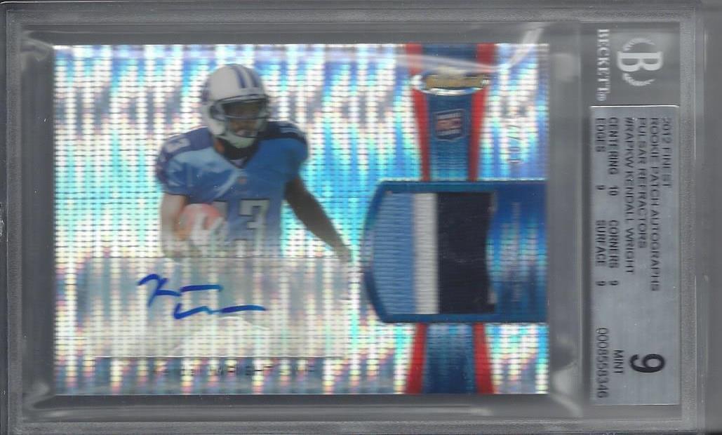 KENDALL WRIGHT 2012 FINEST RPA PULSAR REFRACTOR PATCH AUTO RC /25 BGS 9 w/ 10 AU