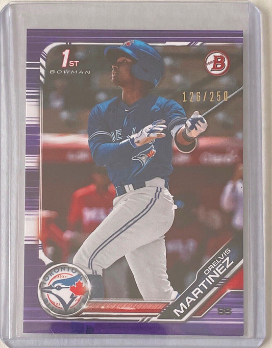 ORELVIS MARTINEZ 2019 BOWMAN PAPER 1ST PROSPECT PURPLE #D 126/250