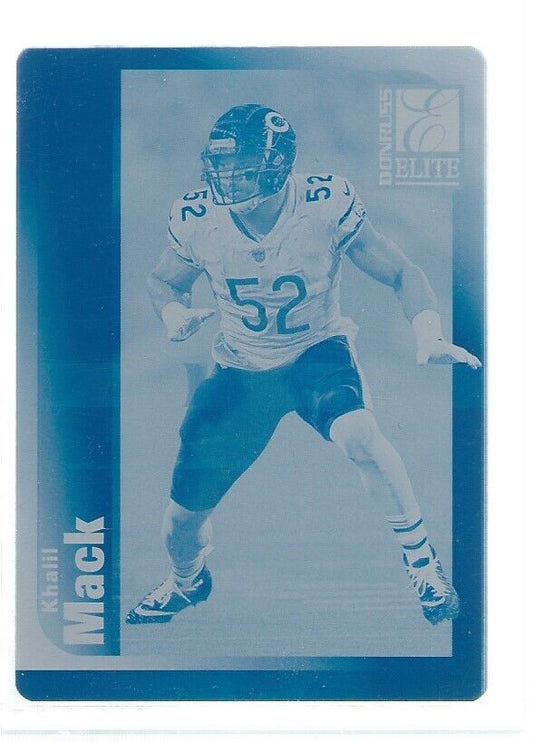KHALIL MACK 2019 DONRUSS ELITE PRINTING PLATE CYAN  #D 1/1