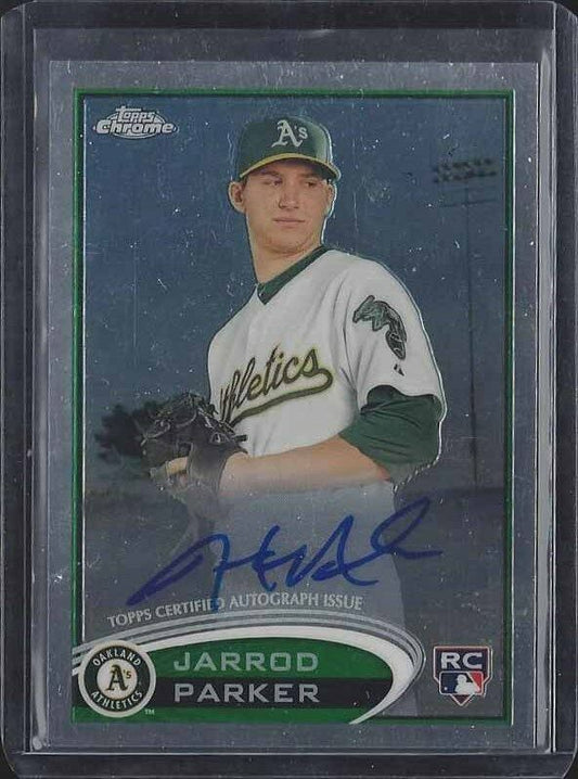 JARROD PARKER 2012 TOPPS CHROME ATHLETICS ROOKIE ON CARD AUTO RC