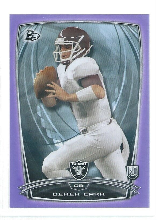 DEREK CARR 2014 TOPPS BOWMAN PURPLE ROOKIE RC #55