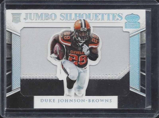 DUKE JOHNSON 2015 CROWN ROYALE JUMBO 2 COLOR SILHOUETTE ROOKIE PATCH RC #D 10/10