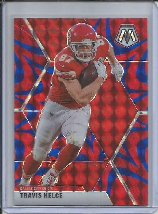 TRAVIS KELCE 2019-20 PANINI MOSAIC REACTIVE BLUE PRIZM CHIEFS
