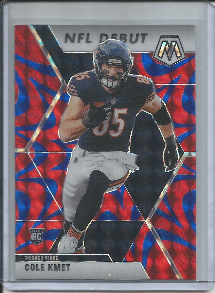 COLE KMET 2019-20 PANINI MOSAIC NFL DEBUT REACTIVE BLUE PRIZM ROOKIE RC BEARS
