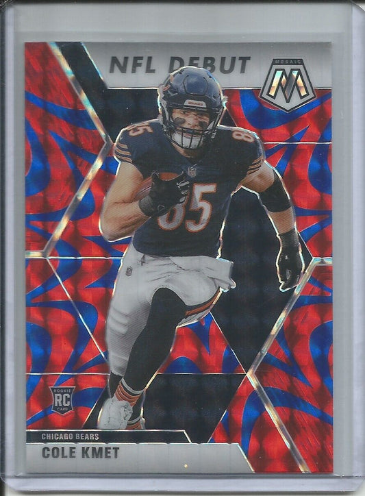 COLE KMET 2019-20 PANINI MOSAIC NFL DEBUT REACTIVE BLUE PRIZM ROOKIE RC BEARS