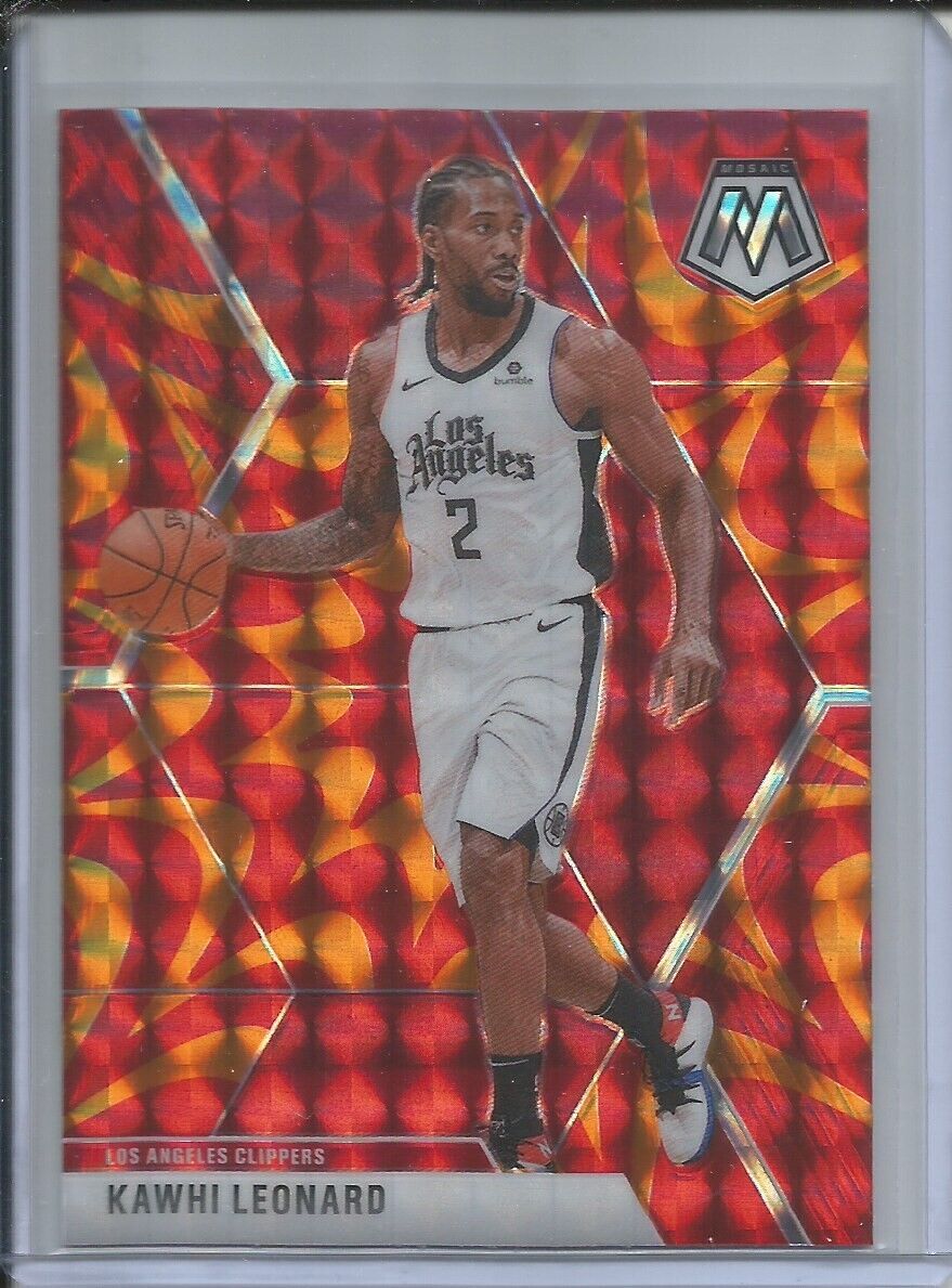KAWHI LEONARD 2019-20 PANINI MOSAIC ORANGE REACTIVE PRIZM CLIPPERS