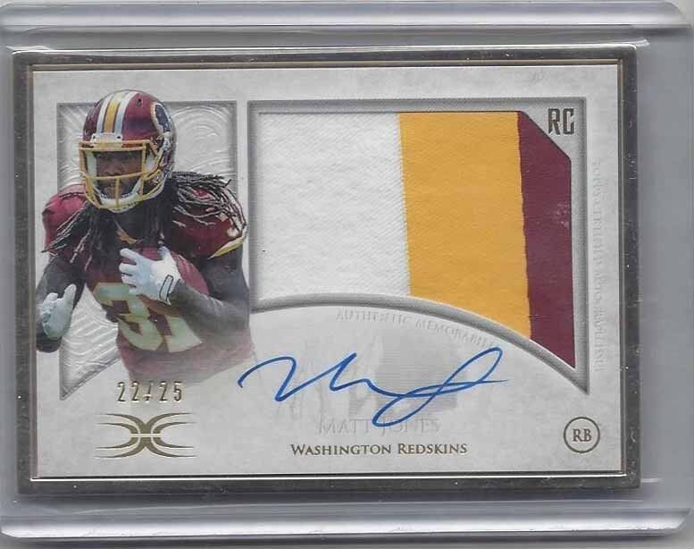 MATT JONES 2015 TOPPS DEFINITIVE RPA GOLD FRAME ON CARD PATCH AUTO RC #D 22/25